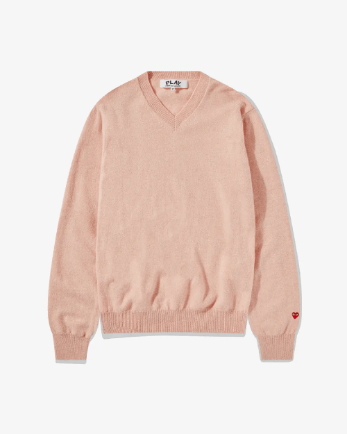 CDG-Men-Lambswool-V-Neck-Sweater-Pink.png